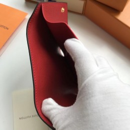 Replica Louis Vuitton Brown Monogram Red Snap Victorine Wallet