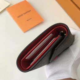 Replica Louis Vuitton Brown Monogram Red Snap Victorine Wallet