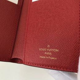 Replica Louis Vuitton Brown Monogram Red Snap Victorine Wallet
