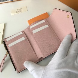 Replica Louis Vuitton Brown Monogram Pale Pink Snap Victorine Wallet