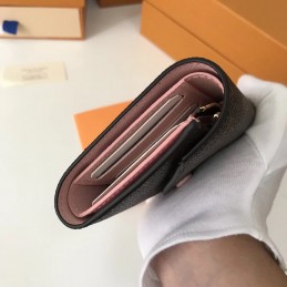 Replica Louis Vuitton Brown Monogram Pale Pink Snap Victorine Wallet