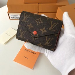 Replica Louis Vuitton Brown Monogram Orange Snap Victorine Wallet