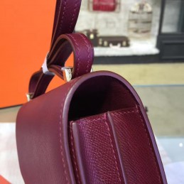 Replica Hermes Burgundy Constance Mini 18 Gold Hardware Bag