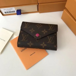 Replica Louis Vuitton Brown Monogram Pink Snap Victorine Wallet
