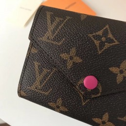 Replica Louis Vuitton Brown Monogram Pink Snap Victorine Wallet