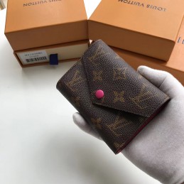Replica Louis Vuitton Brown Monogram Pink Snap Victorine Wallet
