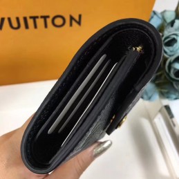 Replica Louis Vuitton Black Embossed Monogram Gray Snap Victorine Wallet