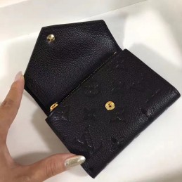 Replica Louis Vuitton Black Embossed Monogram Gray Snap Victorine Wallet
