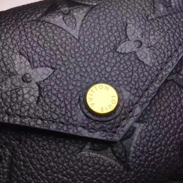 Replica Louis Vuitton Black Embossed Monogram Gray Snap Victorine Wallet