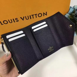 Replica Louis Vuitton Black Embossed Monogram Gray Snap Victorine Wallet