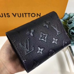 Replica Louis Vuitton Black Embossed Monogram Gray Snap Victorine Wallet