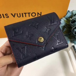 Replica Louis Vuitton Black Embossed Monogram Red Trim Victorine Wallet