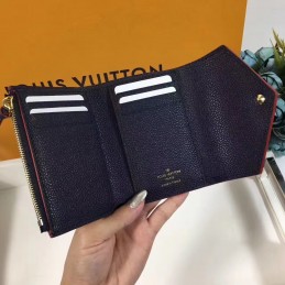 Replica Louis Vuitton Black Embossed Monogram Red Trim Victorine Wallet