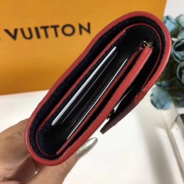 Replica Louis Vuitton Black Embossed Monogram Red Trim Victorine Wallet