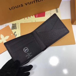 Replica Louis Vuitton Black Monogram Eclipse Gray Stripe Multiple Wallet