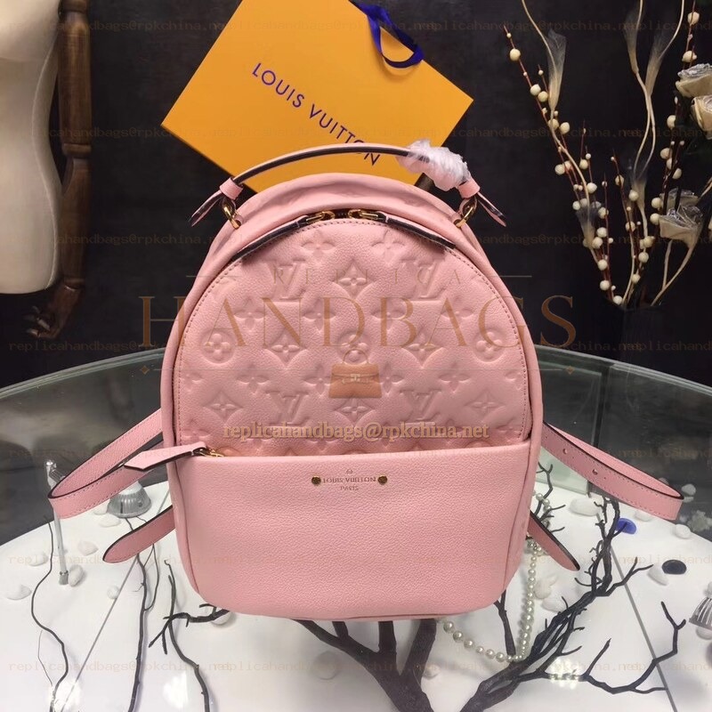 Replica Louis Vuitton Pale Pink Embossed Monogram Sorbonne Backpack