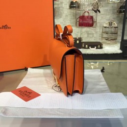 Replica Hermes Orange Constance Mini 18 Gold Hardware Bag