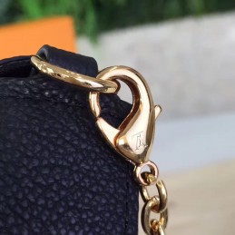 Replica Louis Vuitton Black Embossed Monogram Chain Felicie Pochette