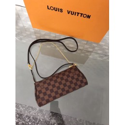 Replica Louis Vuitton Brown Monogram Red Interior Eva Clutch