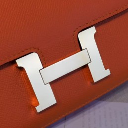 Replica Hermes Orange Constance Mini 18 Gold Hardware Bag