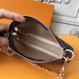 Replica Louis Vuitton Brown Monogram Chain Mini Pochette