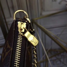 Replica Louis Vuitton Brown Monogram Chain Mini Pochette