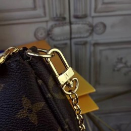 Replica Louis Vuitton Brown Monogram Chain Mini Pochette