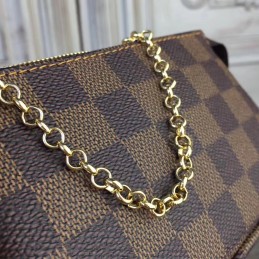 Replica Louis Vuitton Brown Damier Ebene Chain Mini Pochette