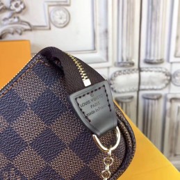 Replica Louis Vuitton Brown Damier Ebene Chain Mini Pochette