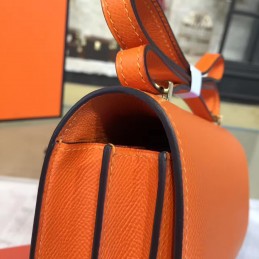 Replica Hermes Orange Constance Mini 18 Gold Hardware Bag