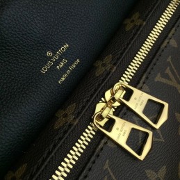Replica Louis Vuitton Brown Monogram Black Trim Manhattan PM