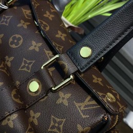 Replica Louis Vuitton Brown Monogram Black Trim Manhattan PM
