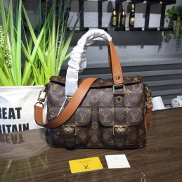 Replica Louis Vuitton Brown Monogram Tan Interior Manhattan PM