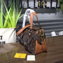 Replica Louis Vuitton Brown Monogram Tan Interior Manhattan PM