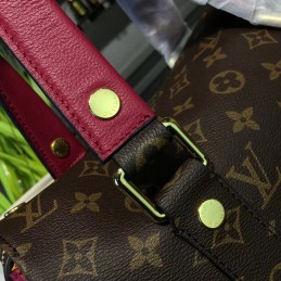 Replica Louis Vuitton Brown Monogram Red Trim Manhattan PM