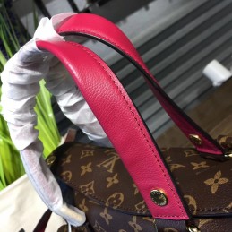 Replica Louis Vuitton Brown Monogram Red Trim Manhattan PM
