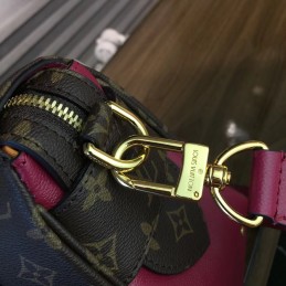 Replica Louis Vuitton Brown Monogram Red Trim Manhattan PM