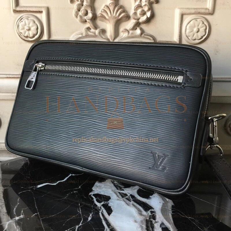 Replica Louis Vuitton Black Epi Leather Kasai Clutch