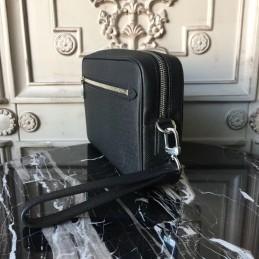 Replica Louis Vuitton Black Taiga Leather Kasai Clutch