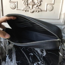 Replica Louis Vuitton Black Taiga Leather Kasai Clutch