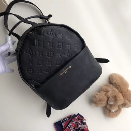 Replica Louis Vuitton Black Embossed Monogram Sorbonne Backpack