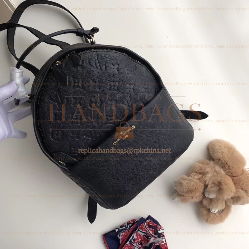 Replica Louis Vuitton Black Embossed Monogram Sorbonne Backpack