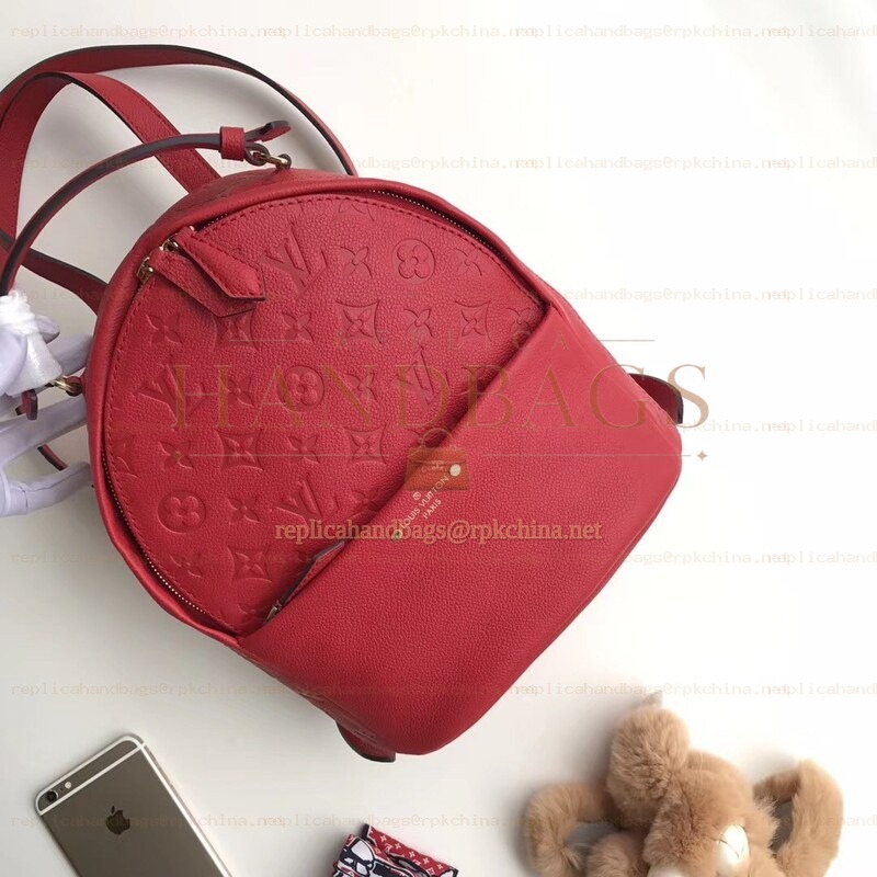 Replica Louis Vuitton Red Embossed Monogram Sorbonne Backpack