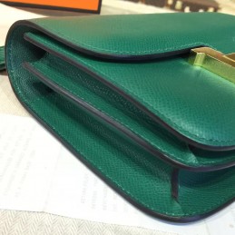Replica Hermes Green Constance Mini 18 Gold Hardware Bag