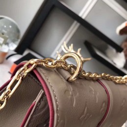 Replica Louis Vuitton Taupe Embossed Monogram Chain Louise GM