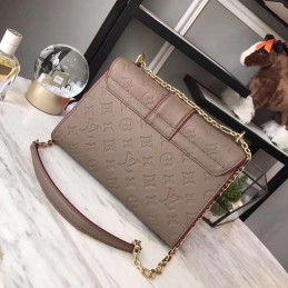 Replica Louis Vuitton Taupe Embossed Monogram Chain Louise GM