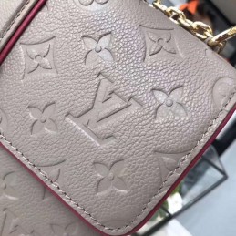 Replica Louis Vuitton Taupe Embossed Monogram Chain Louise GM
