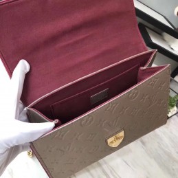 Replica Louis Vuitton Taupe Embossed Monogram Chain Louise GM