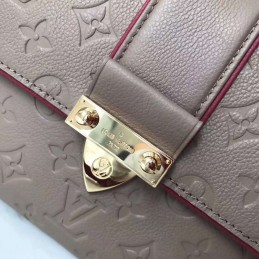 Replica Louis Vuitton Taupe Embossed Monogram Chain Louise GM