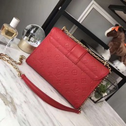 Replica Louis Vuitton Red Embossed Monogram Chain Louise GM